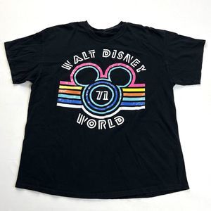 WALT DISNEY WORLD Shirt Theme Park 1971 Rainbow Mickey Mouse Ears Retro Adult XL